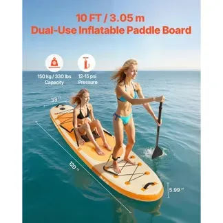 VEVOR aufblasbares Stand Up Paddle Board (304,8 x 83,8 x 15,2 cm) Paddleboard mit einem Sitz, Komplettset inkl. Pumpe Paddel Finne Rucksack Knöchelleine Gurt, für Jugendliche und Erwachsene VEVOR aufblasbares Stand Up Paddle Board (304,8 x 83,8 x 15,2 cm) Paddleboard mit einem Sitz, Komplettset inkl. Pumpe Paddel Finne Rucksack Knöchelleine Gurt, für Jugendliche und Erwachsene