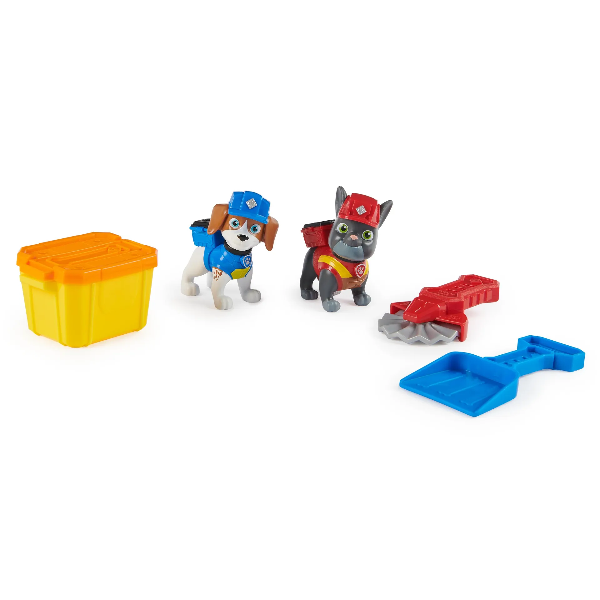 Rubble & Crew – Actionfiguren-Set mit Charger & Wheeler Hundefiguren, 2 Bauspielzeugen und 85g Kinetic Sand Build-it-Sand – Bild 3