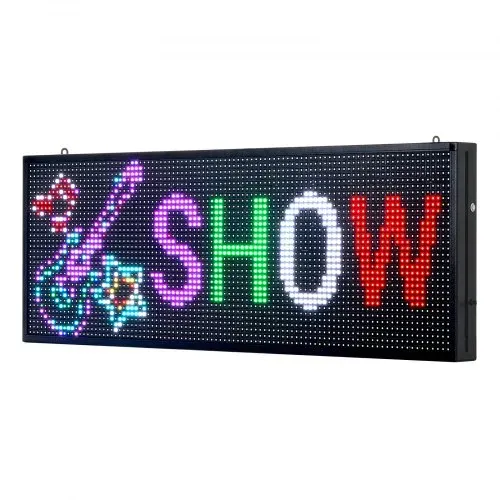 VEVOR programmierbare LED Zeichen P10 Vollfarbe flexibles digitales Scrolling Panel, DIY Anzeigetafel mit benutzerdefiniertem Textmuster und GIF & Bluetooth App Steuerung LED Laufschrift (99 x 35 cm) – Bild 8