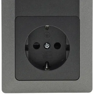 MILOS Set Steckdose + Schalter + Rahmen 250V~/ 16A, Steckanschluss, Anthrazit MILOS Set Steckdose + Schalter + Rahmen 250V~/ 16A, Steckanschluss, Anthrazit
