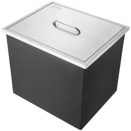 VEVOR Drop-in-Eisbox, 77,9 L Edelstahl-Eiskühler, 532 x 430 x 458 mm Kommerzieller Eisbehälter mit Abdeckung, Eingebaute Eisspeichertruhe, Abflussrohr und Ablassstopfen im Lieferumfang Enthalten – Bild 8