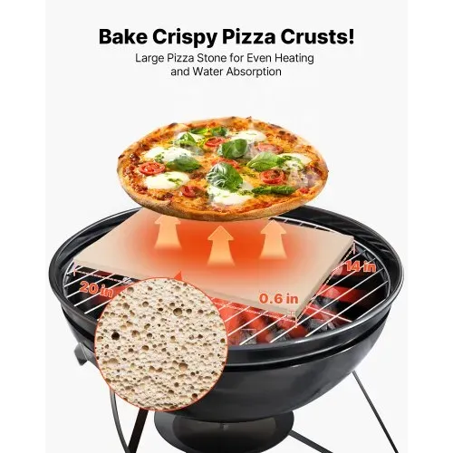 VEVOR Pizzastein Backstein 508 x 355 mm, rechteckiger Cordierit-Pizzastein, extra große Steinplatte mit Schaber & Schaufel, 1,5 cm dick, hitzebeständig, für Küchenofen Brotbacken Pizzabacken VEVOR Pizzastein Backstein 508 x 355 mm, rechteckiger Cordierit-Pizzastein, extra große Steinplatte mit Schaber & Schaufel, 1,5 cm dick, hitzebeständig, für Küchenofen Brotbacken Pizzabacken