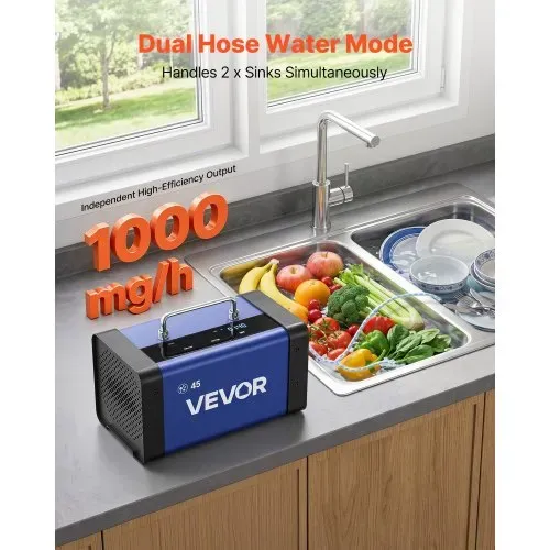 VEVOR Ozongenerator 45000mg/h, Industrielles Ozongerät mit 15s Startverzögerung Wasser-Ozonisierung & Fernbedienung, Ozonisator für Max. 350㎡, Ozon-Luftreiniger gegen Gerüche für Auto Hotel Wohnung – Bild 5