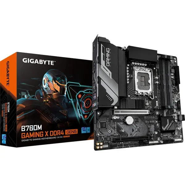 GIGABYTE B760M GAMING X DDR4 GEN5 Mainboard – Unterstützt Intel Core Prozessoren der 14. Generation, 8+1+1 Phasen VRM, bis zu 3200 MHz DDR4, 2 x PCIe 4.0 M.2, 2.5 GbE LAN, USB 3.2 Gen 1 GIGABYTE B760M GAMING X DDR4 GEN5 Mainboard – Unterstützt Intel Core Prozessoren der 14. Generation, 8+1+1 Phasen VRM, bis zu 3200 MHz DDR4, 2 x PCIe 4.0 M.2, 2.5 GbE LAN, USB 3.2 Gen 1