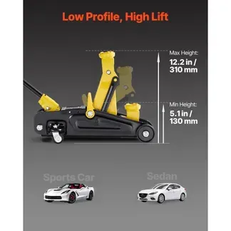VEVOR Rangierwagenheber Wagenheber mit niedrigem Profil & 360° Rollen 1,5 t, Einzelkolben-Schnellhubpumpe, 13-31 cm Hubhöhe, hydraulische Wagenheber für Sportwagen, Limousinen Gelb + Schwarz VEVOR Rangierwagenheber Wagenheber mit niedrigem Profil & 360° Rollen 1,5 t, Einzelkolben-Schnellhubpumpe, 13-31 cm Hubhöhe, hydraulische Wagenheber für Sportwagen, Limousinen Gelb + Schwarz