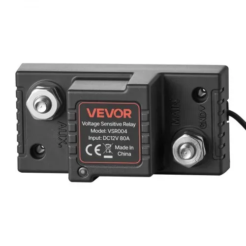 VEVOR Doppelbatterie Trennrelais Kit, 12 V 80 A 0,6 m 13.3 mm² (6 AWG), VSR-spannungsempfindliches Relais mit Voltmeter, LCD-Bildschirm, Batterie-Trennschalter, kompatibel mit Blei-Säure-Batterien, für UTV, ATV – Bild 10