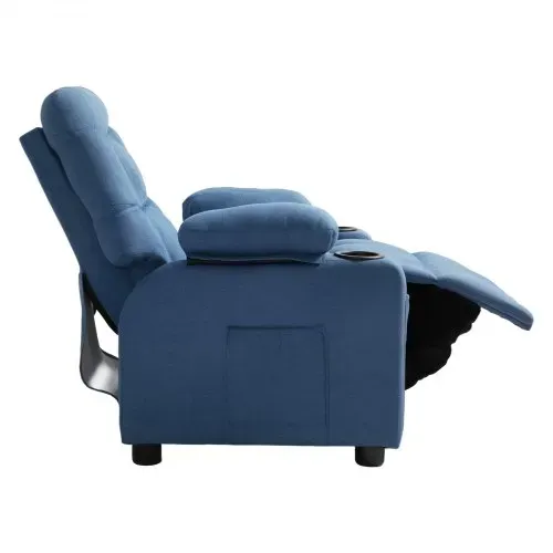 VEVOR Kindersofa Kindersessel Kinderstuhl Kuschelsessel Kindermöbel Blau, für Jungen & Mädchen, 107° bis 126° Verstellbare Rückenlehne Atmungsaktiver Polyesterbezug Getränkehalter Taschen Fußstützen – Bild 10