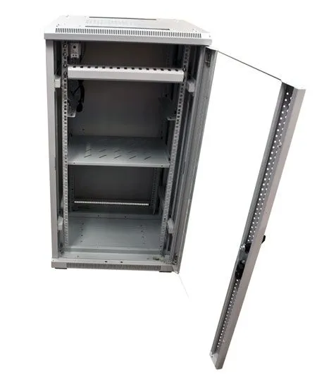 ALLNET 19"Schrank, 12HE, B600/T 800mm, Glastür, Lichtgrau, SNB-Serie, – Bild 5