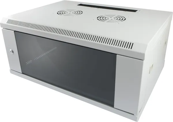 ALLNET 19"Wandgehäuse, 12HE, 1-teilig, T600mm, Lichtgrau, SMC-Serie, – Bild 2