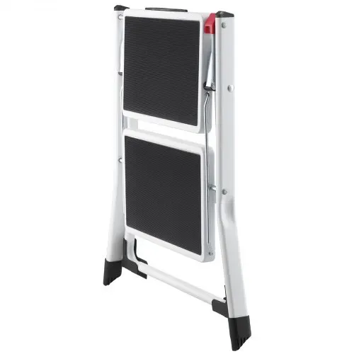 VEVOR Haushaltsleiter 500x480x450mm Trittleiter faltbar aus Stahl Stehleiter 2 Stufe Stufenleiter 150kg Tragfähigkeit Klapptritt Doppelstufenleiter 445mm hoch Küchenleiter Rutschfest Tritthocker – Bild 8