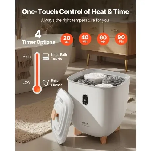 VEVOR Handtuchwärmer Eimer Wärmegerät 25 L mit LED-Anzeige & Einstellung (Timer & Temperatur) & automatischer Abschaltung, Towel Warmer für Badezimmer Waschküche, zum Erwärmen von Handtüchern – Bild 5