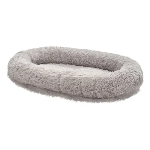 VEVOR Hundebett für Menschen & Hunde, 132x86x24 cm, Memory-Schaum-Hundebett in Menschengröße, mit Seitentasche, Griff & Reißverschluss, abnehmbarer, maschinenwaschbarer Bezug, Langplüsch, Grau – Bild 9