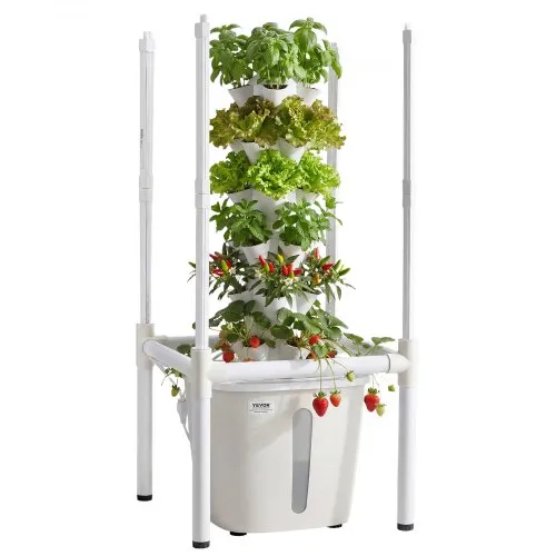 VEVOR Hydroponischer Turm 30 Pods, Hydrotower 6 Ebenen, Hydroponik-Anbausystem-Set mit LED-Pflanzenlampe, App-Steuerung, 20-L-Wassertank & Pumpe, Hydroponic Tower für Kräuter, Obst & Gemüse VEVOR Hydroponischer Turm 30 Pods, Hydrotower 6 Ebenen, Hydroponik-Anbausystem-Set mit LED-Pflanzenlampe, App-Steuerung, 20-L-Wassertank & Pumpe, Hydroponic Tower für Kräuter, Obst & Gemüse