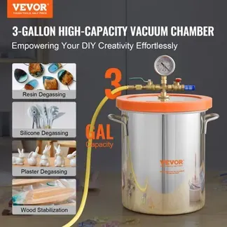 VEVOR 11,4 L Vakuumkammer Edelstahl Vakuum Entgasungskammer (Durchmesser 23 cm, Höhe 27 cm) Unterdruckpumpe Vakuumkammer Ideal zum Stabilisieren von Holz und Entgasen von Silikon, Harz, Polyurethan VEVOR 11,4 L Vakuumkammer Edelstahl Vakuum Entgasungskammer (Durchmesser 23 cm, Höhe 27 cm) Unterdruckpumpe Vakuumkammer Ideal zum Stabilisieren von Holz und Entgasen von Silikon, Harz, Polyurethan