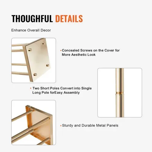 VEVOR 4er-Set Blumenhocker Eckig 20x20x60cm Blumenständer Eisen Beistelltisch Modern Blumensäule Gold-Galvanisierung Pflanzenhocker Pflanzenständer Metallständer für Dekoration von Bars Hotels Cafés – Bild 3