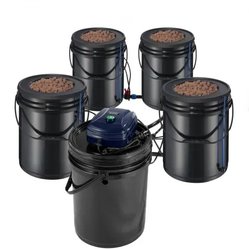 VEVOR RDWC Hydrokultur-Anbausystem, Hydrokultur-Anbauset mit Top Drip, Umwälz-Tiefwasserkultur, 4 Schnallen und 1 Reservoir, mit Luftpumpe und Wasserstandsanzeige für Blattgemüse – Bild 9