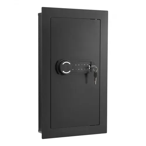 VEVOR Wandsafe Wandtresor mit Passwort & Schlüssel, Einbaugehäuse aus kaltgewalztem Stahl Q235 mit verstellbaren Ablagen & LED-Beleuchtung, Schranksafe Einbausafe für Geld Schmuck Reisepass – Bild 9