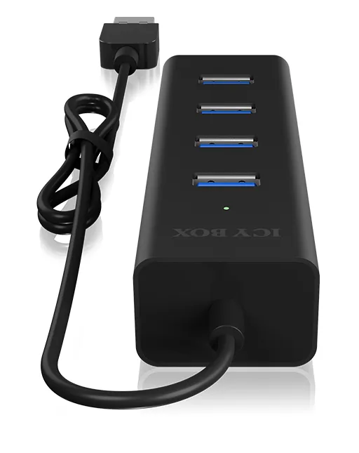 ICY BOX IB-HUB1409-U3, Type-A zu USB 3.2 Gen 1 to 4-Port Type-A Hub, Aluminium, black – Bild 7