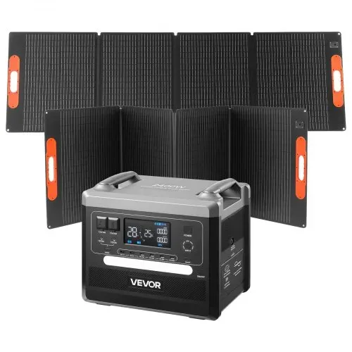 VEVOR Tragbare Powerstation, 2400-W-Solargenerator mit 2 faltbaren 200-W-Solarpanels, erweiterbarer 2160-Wh-LiFePO4-Akku mit 10 Ausgängen für Notstromversorgung zu Hause, beim Camping und im Wohnmobil – Bild 10