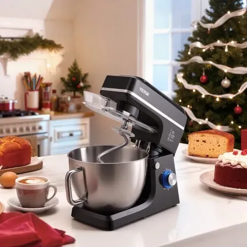 VEVOR KüchenmaschineTeigmixer 1400 W 7,84 L Küchenmaschine mit kippbarem Kopf Edelstahlschüssel Knethaken Schneebesen Schaber, Haushalts-Küchenmaschine zum Backen und Mixen, schwarz – Bild 7