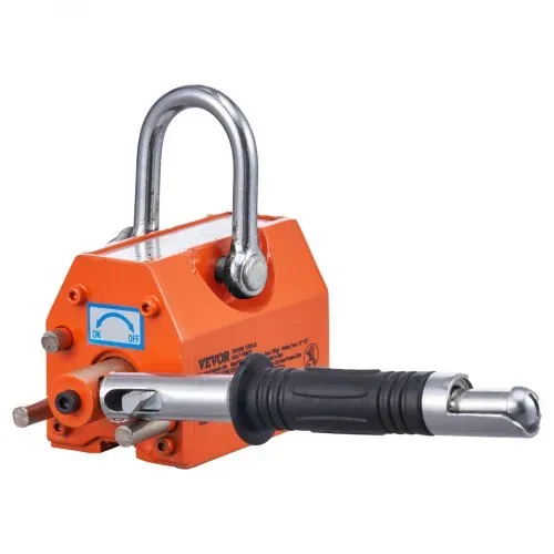 VEVOR Lasthebemagnet Kranmagnet (100 kg Tragfähigkeit, 250 kg Zugkraft, -40 bis 80 ℃), Handgesteuertes Gabelanheben Magnetlifter Magnetheber Gelb Neodymium Lifting Magnet Werkzeug – Bild 9