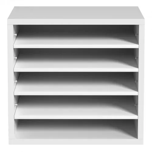 VEVOR 355 x 305 x 330 mm Briefablage Schreibtisch Organizer, 2,3–5,6 cm Einstellbar A4 Stapelbar Quer, Papierablage, Aufbewahrung Schreibtisch Ablagesystem Organisation, Ablage (Weiß, 5 Fächer) – Bild 10