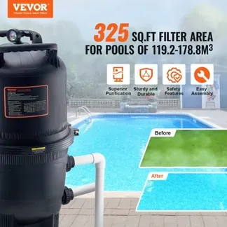 VEVOR Kartuschen-Poolfilter, 30 m² Filterfläche, Einbau-Poolfilter, oberirdisches Schwimmbad-Filtrationsfiltersystem mit Upgrade-Filter und auslaufsicher, für Whirlpools, Spa, aufblasbare Pools VEVOR Kartuschen-Poolfilter, 30 m² Filterfläche, Einbau-Poolfilter, oberirdisches Schwimmbad-Filtrationsfiltersystem mit Upgrade-Filter und auslaufsicher, für Whirlpools, Spa, aufblasbare Pools