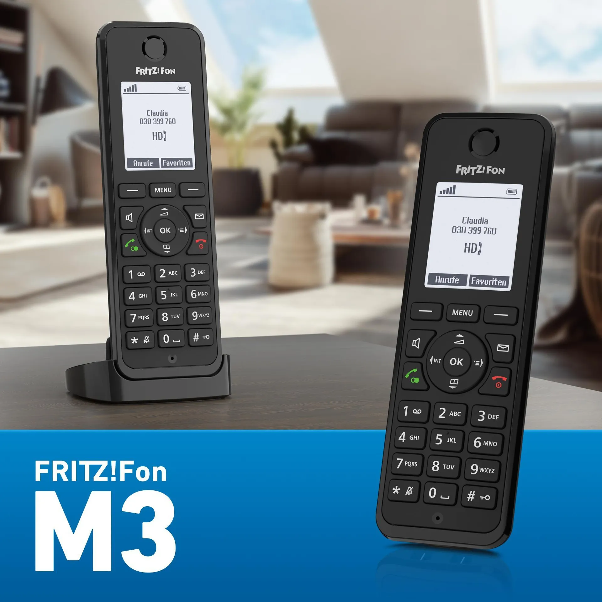 Fon M3 DECT-Telefon Anrufer-Identifikation Schwarz – Bild 6