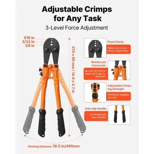 VEVOR Edelstahldrahtseil φ3,2 mm 30,5 m Länge, Drahtseil aus Edelstahl 304 mit einer Bruchlast von 7,1 kN, 7x7 Litzen, Stahlseil für Terrassengeländer, Gartenspaliere, inkl. Crimpzange – Bild 4