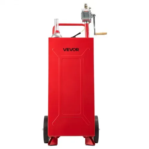 VEVOR 113,6L Kraftstofftrolley Mobile Tankanlage mit Manueller Handpumpe, Tragbarer Kraftstofftank für Auto Rasenmäher Boot, Mit 2 Rollen & Ölstandsanzeige, Für Benzin & Diesel, Kohlenstoffstahl, Rot – Bild 9