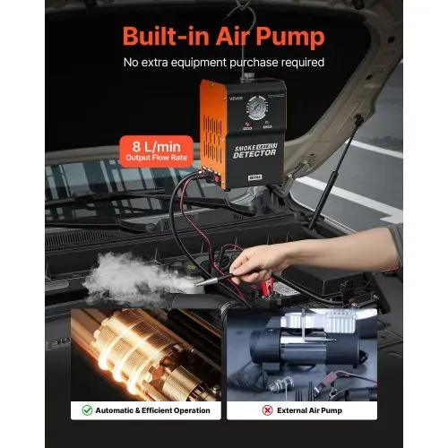 VEVOR EVAP Nebelmaschine Kfz 12 V DC Rauchgerät mit Luftpumpe und Manometer Lecksuchgerät für Autos Motorräder Lkw Diagnosegerät zur Lecksuche 1,3–1,6 bar Rauchmaschine Dichtigkeitsprüfungswerkzeug – Bild 5