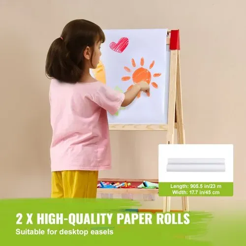 VEVOR Staffelei-Zubehörset, 32-teiliges Kunststaffelei-Malset für Kinder, inklusive Kreiden, trocken abwischbaren Markern & Papierrollen, Zubehörset für stehende Kunststaffelei, Malzubehör – Bild 2