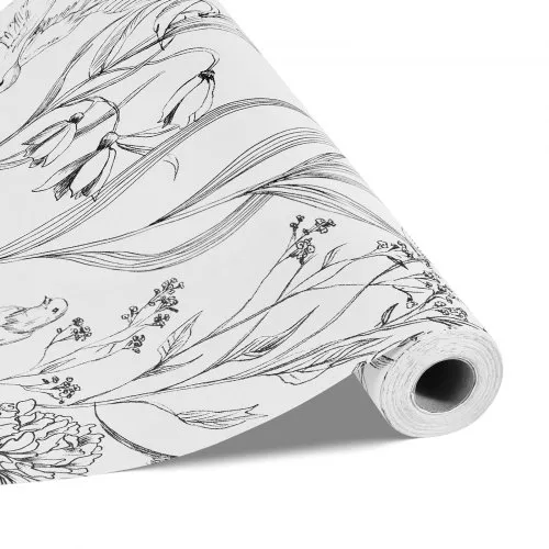VEVOR Tapete selbstklebend, 45 cm x 10 m, Wandtapete, weiße Klebefolie mit botanischem Blumenmuster, wasserfest, Möbelfolie, dekorative Vinylrolle für Schlafzimmer, Küche, Büro, Badezimmer VEVOR Tapete selbstklebend, 45 cm x 10 m, Wandtapete, weiße Klebefolie mit botanischem Blumenmuster, wasserfest, Möbelfolie, dekorative Vinylrolle für Schlafzimmer, Küche, Büro, Badezimmer