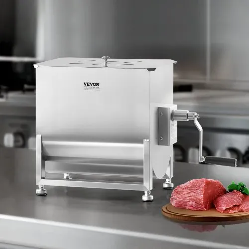 VEVOR manueller Fleischmischer 40L Fleischverarbeitungsgerät (max. Mischen von 36,29 kg Fleisch), Fleischmischer aus Edelstahl, Wurstmischer mit Untersetzungsgetriebe, Handmixer für Hackfleisch – Bild 7
