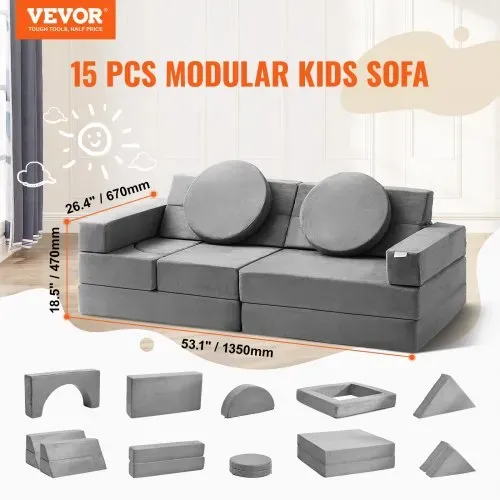 VEVOR Spielsofa Kindersofa, 15 in 1 Kindersofa aus Schaumstoff, Matratze Multifunktional Spieltisch Puzzle Sofa, Kindersessel Faltbar, Pädagogisches Spielzeug Kindersessel Spielsofa Kuschelecke VEVOR Spielsofa Kindersofa, 15 in 1 Kindersofa aus Schaumstoff, Matratze Multifunktional Spieltisch Puzzle Sofa, Kindersessel Faltbar, Pädagogisches Spielzeug Kindersessel Spielsofa Kuschelecke