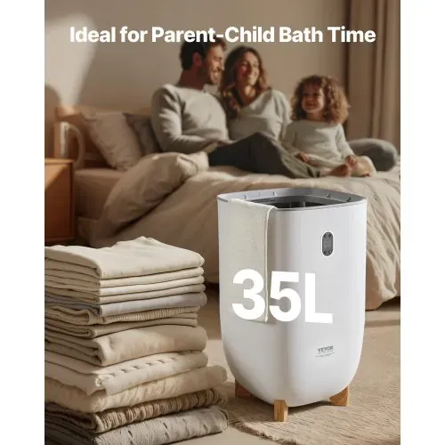 VEVOR 35L großer Handtuchwärmer-Eimer, Handtuchwärmer mit LED-Bildschirm und Trockenfunktion, intelligenter Handtuchwärmer mit einstellbarem Timer für Badezimmer, Bademantel, Decke und Pyjama, automatische Abschaltung, weiß – Bild 4