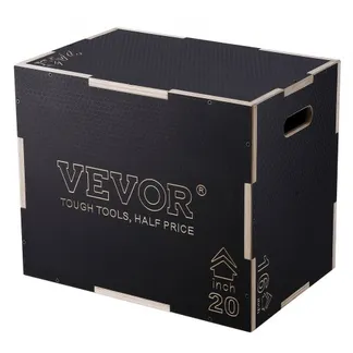 VEVOR 3-in-1-Plyometrische Sprungbox 24/20/16-Zoll-Plyobox, Sprungkasten Sprungkiste 204 kg Tragfähigkeit, Fitnessübungs-Step-Up-Box für Heimtraining, Sprungkrafttraining Schwarz Einstellbare Höhe VEVOR 3-in-1-Plyometrische Sprungbox 24/20/16-Zoll-Plyobox, Sprungkasten Sprungkiste 204 kg Tragfähigkeit, Fitnessübungs-Step-Up-Box für Heimtraining, Sprungkrafttraining Schwarz Einstellbare Höhe