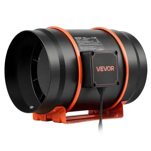 VEVOR 203mm Rohrventilator Regelbar, 1372m³/h Inline-Rohrlüfter mit PWM & App-Steuerung, Kanalventilator mit 10 Stufen 9h Timer & EC-Motor, Abluftventilator für Gewächshaus Badzimmer Keller Rauchabzug – Bild 9