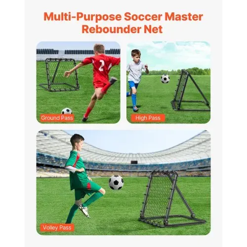VEVOR Fußball-Rebounder Rückprallnetz Kick-Back 34 x 34 Zoll tragbare Fußball-Trainingsgeschenke, Tornetz mit vollständig einstellbaren Winkeln, Hilfsmittel und Ausrüstung für alle Altersgruppen – Bild 6