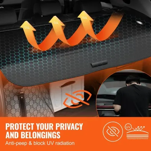 VEVOR Einziehbare Laderaumabdeckung, wasserfeste Kofferraumabdeckung, Sicherheitsschutz für Honda CRV 2023-2025 5-Seater, UV-beständige Kofferraumabdeckung aus Aluminiumlegierung & PVC-Lederstruktur – Bild 2