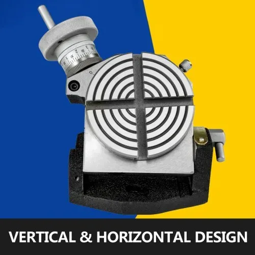 VEVOR Teilapparat Rundtisch 100mm Rundteiltisch Horizontal Vertikal Teilkopf Teilapparat schwenkbar zum Fräsen und Bohren VEVOR Teilapparat Rundtisch 100mm Rundteiltisch Horizontal Vertikal Teilkopf Teilapparat schwenkbar zum Fräsen und Bohren