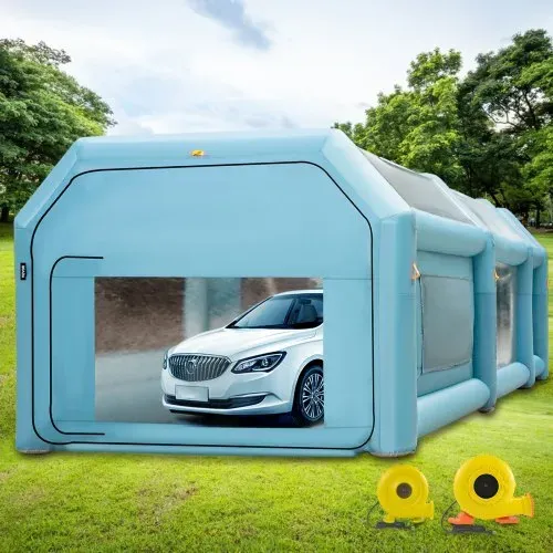 VEVOR Aufblasbare Sprühkabine Zelt 8x4x3m Lackierkabine Zelt 210D Oxford-Gewebe PVC Auto Lackierkabine mit 2 abnehmbaren Türen Gebläse inkl. Ideal für Autolackierung und Reparatur von Motorrädern – Bild 7