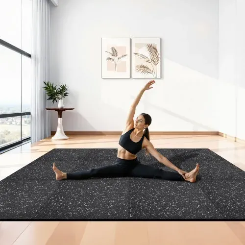 VEVOR 24 x Puzzlematte Bodenschutzmatte 610 x 610 x 14 mm, Hochdichte EVA-Schaumstoffmatte, Ineinandergreifende Fitnessmatte Gymnastikmatte Sportmatte, Trainingsmatte (Schwarz) mit Weißen Punkten – Bild 7