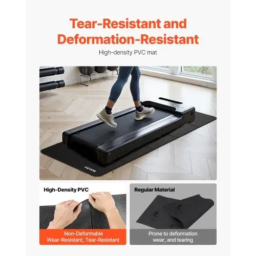 VEVOR Laufbandmatte für Teppichboden Bodenschutzmatte (61 x 173 cm) für Sportgeräte 6 mm dick, Trainingsgerätematte für Ellipsentrainer auf Teppich-Hartholzboden, hochdichter PVC-Bodenschutz – Bild 2