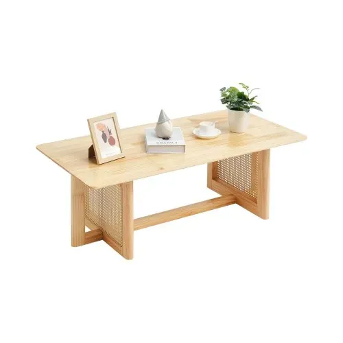 VEVOR Rattan-Couchtisch rechteckiger Kaffeetisch aus geflochtenem Rattanholz mit Tischplatte aus Gummibaumholz, 120 cm moderner Boho-Couchtisch mit Stauraum & Beinen aus Naturholz, für Wohnzimmer VEVOR Rattan-Couchtisch rechteckiger Kaffeetisch aus geflochtenem Rattanholz mit Tischplatte aus Gummibaumholz, 120 cm moderner Boho-Couchtisch mit Stauraum & Beinen aus Naturholz, für Wohnzimmer