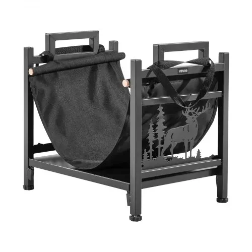 VEVOR Kaminholzregal 450x315x415 mm, Brennholzregal mit Segeltuchträger, Kaminholzhalter 18 kg Tragfähigkeit, Brennholzhalter aus pulverbeschichtetem Stahl, robuster Holzstapelständer für den Kamin – Bild 8