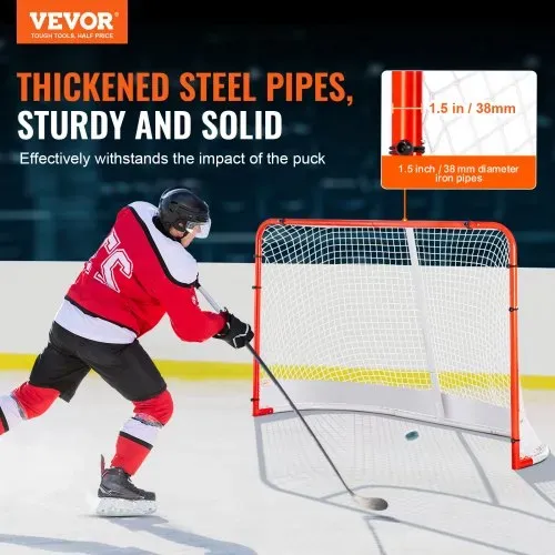 VEVOR Hockeytor Streethockeynetz, Straßenhockey-Tor Hockeynetz, 183 x 64 x 122 cm Hockey-Trainingstor-Set, offizielles Profi Indoor/Outdoor-Hockeytor aus Stahlrohren mit Netz, weiß/rot, Training VEVOR Hockeytor Streethockeynetz, Straßenhockey-Tor Hockeynetz, 183 x 64 x 122 cm Hockey-Trainingstor-Set, offizielles Profi Indoor/Outdoor-Hockeytor aus Stahlrohren mit Netz, weiß/rot, Training