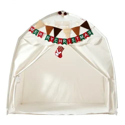 VEVOR Spielzelt Kinderzelt Tipi Zelt Kinderspielhaus 1500x960x1500 mm Beige, Möbel für Kleinkinder, mit Fiberglasrahmen, Gepolsterter Matte, Sternenlichtern, Tragetasche, Flagge & Atmungsaktivem Fenster – Bild 10