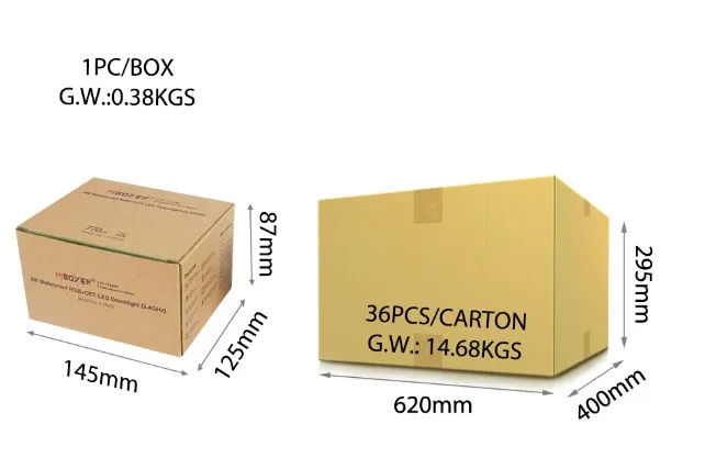 MiBoxer FUT079 LED Downlight 9W RGB-WW (RGB-CCT) fixed mit 2,4 GHz IP54 MiBoxer FUT079 LED Downlight 9W RGB-WW (RGB-CCT) fixed mit 2,4 GHz IP54
