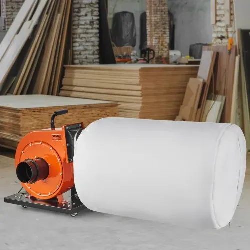 VEVOR Staubsammler 1 PS, 460 CFM Luftstrom rollender Staubsammler mit 21 Gallonen Staubsammelbeutel 2,5 Mikron Beutelfiltration mobiler Holzstaubbehälter mit Griff und Rädern für Industriewerkstätten – Bild 7